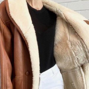 Tan shearling coat